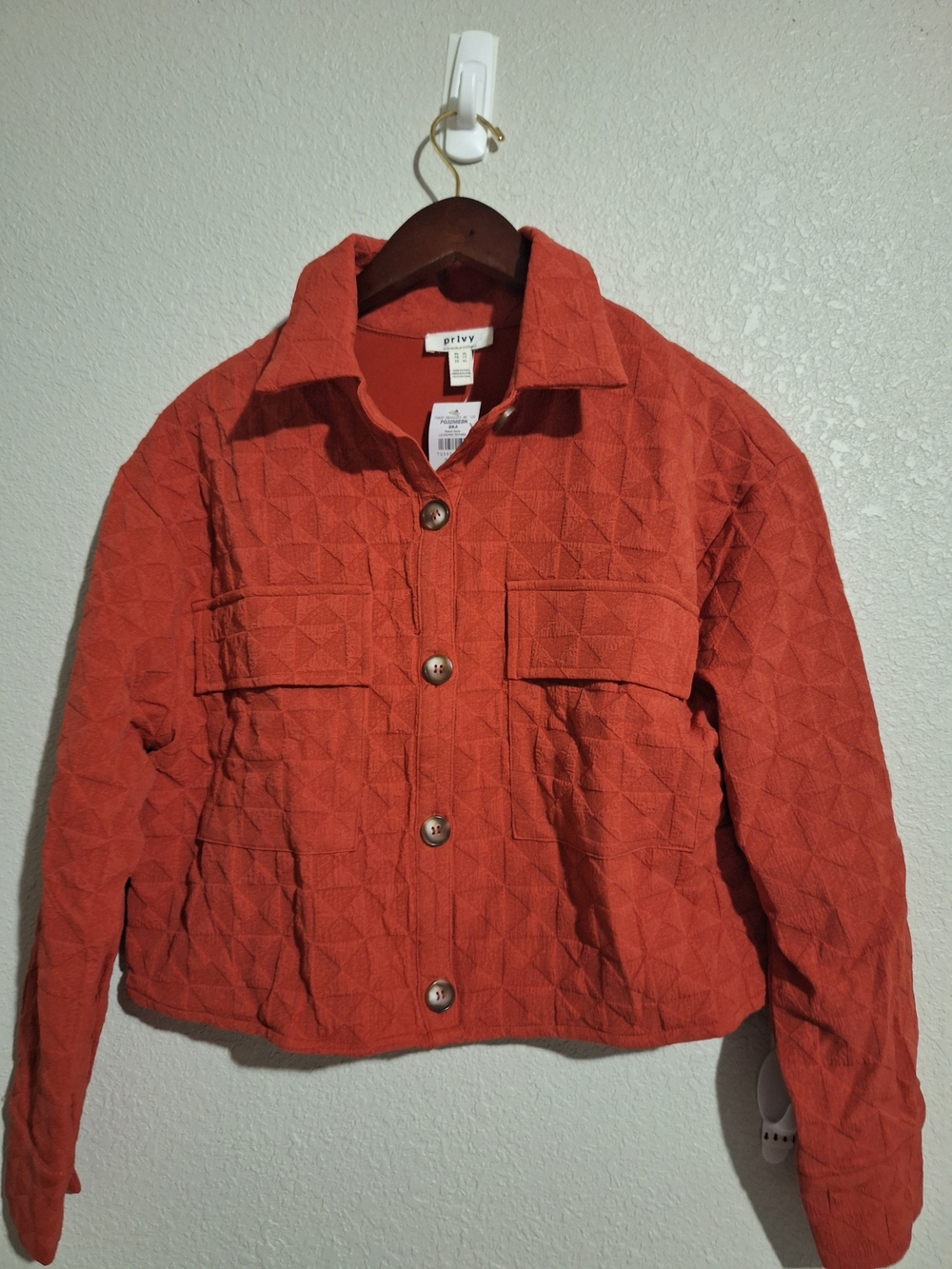 Privy Women's Quilted Rust Button-Front Jacket